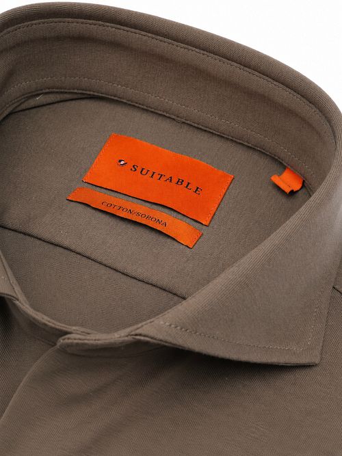 Suitable Sorona Skjorte Dark Taupe