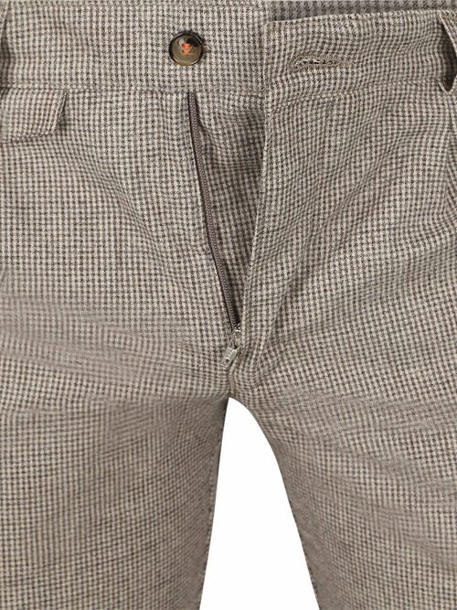 Chinosy Suitable Pico Pleat z flaneli z nadrukiem, beżowe Product / Detail