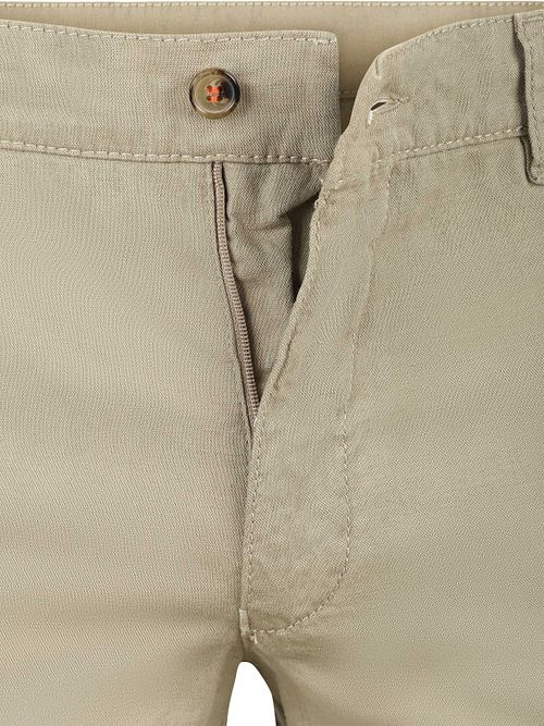 Chinosy Suitable Pico z bawełny i lnu w kolorze khaki Product / Detail