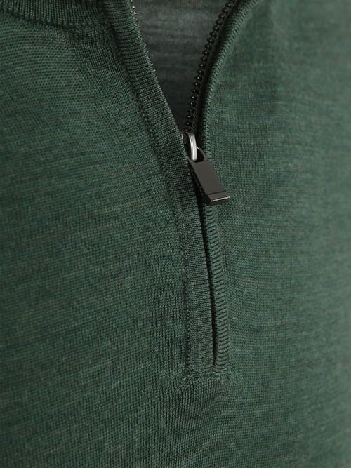 Sweter Suitable Crew Zip Merino zielony Product / Detail
