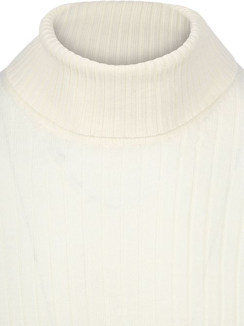 Golf Suitable w prążek, z wełny merino, w kolorze złamanej bieli Product / Detail