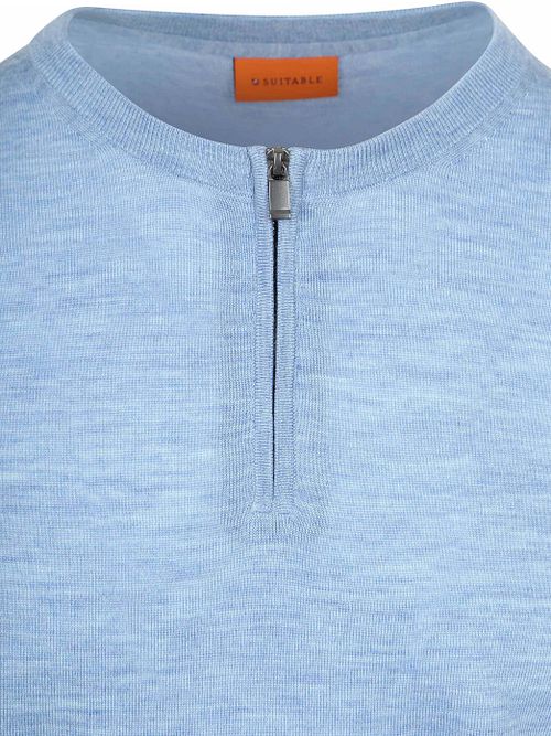 Sweter Suitable Crew Zip Merino w kolorze jasnoniebieskim Product / Detail