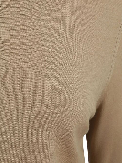 Koszulka polo Suitable Compact Cotton z długim rękawem w kolorze taupe Product / Detail