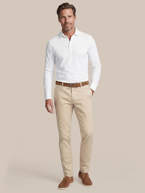 Suitable koszulka polo w kolorze białym Model / Voorkant
