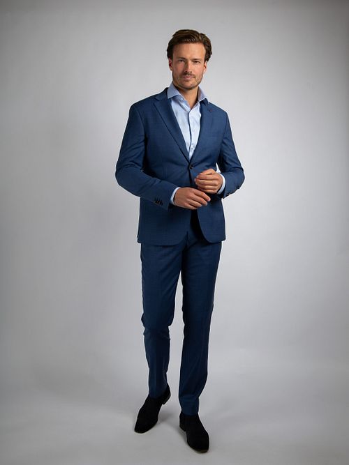 Suitable Toulon Kostym Ull Blå Model / Voorkant med Stefan