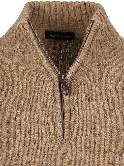 Suitable Half Zip Trøje Donnegal Tweed Eco Wool Beige Product / Detail