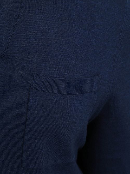 Suitable Longsleeve Knitted Polo Riva Pocket Navy Product / Detail