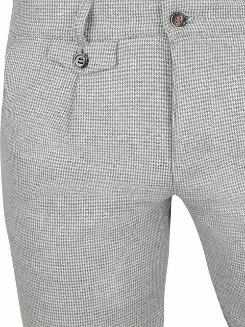 Suitable Chino Pico Pleat Flanel Print Grey Product / Detail