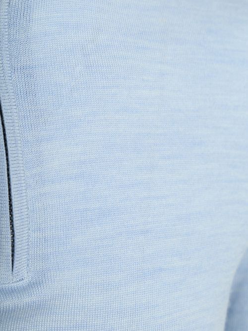 Suitable Merino Half Zip Trui Lichtblauw Product / Detail