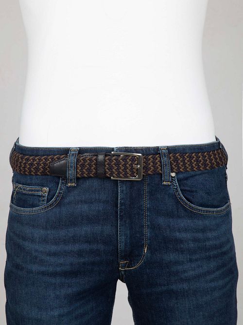 Suitable Vævet Bælte Navy Taupe Model / Voorkant