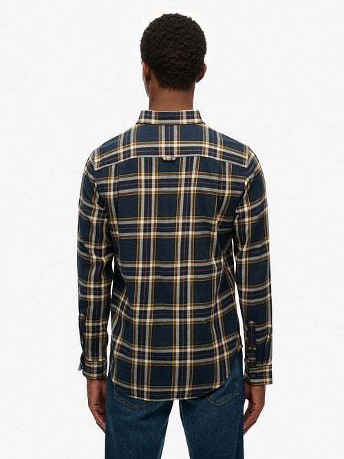 Superdry Chemise à Carreaux Lumberjack Marine Model / Achterkant