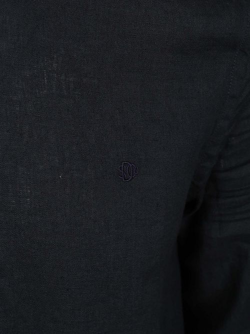 Superdry Chemise Riviera Linen Classic Eclipse Bleu marine Product / Detail