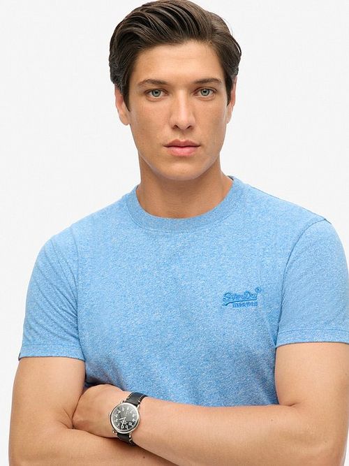 Superdry Classic T Shirt Blau Model / Voorkant