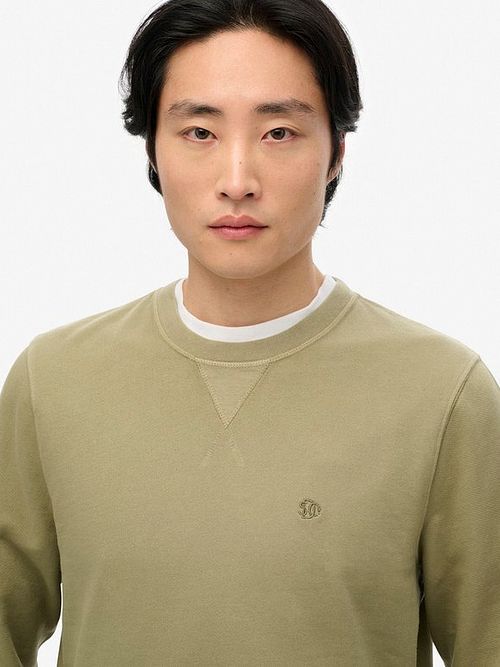 Superdry Genser Klassisk Essensiell Oliven Model / Voorkant