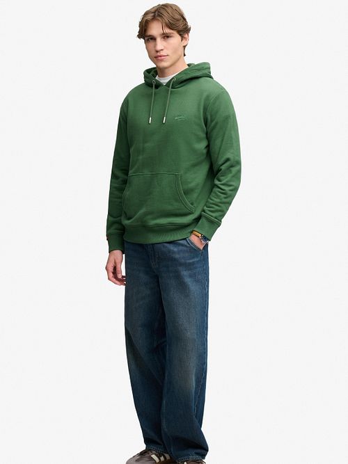 Superdry Hoodie Logo Essential Rich Boston Green Model / Voorkant