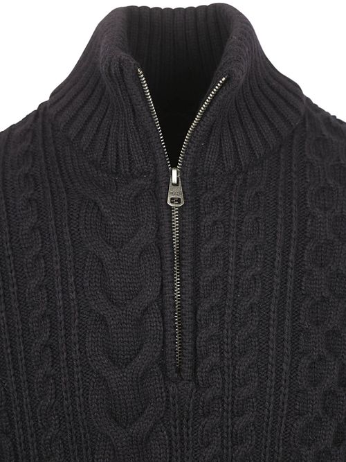 Superdry jersey de punto con media cremallera Jacob Cable en azul marino Product / Detail