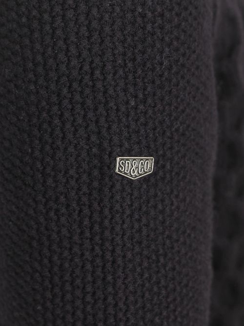 Superdry jersey de punto con media cremallera Jacob Cable en azul marino Product / Detail