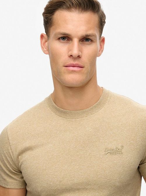 Superdry Klassisk T-skjorte Melange Beige Model / Achterkant