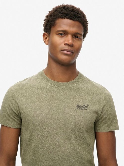 Superdry Klassisk T-skjorte Melange Oliven Model / Voorkant
