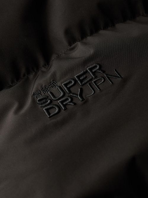 Superdry Long Puffer Jacket Hooded Black Product / Detail