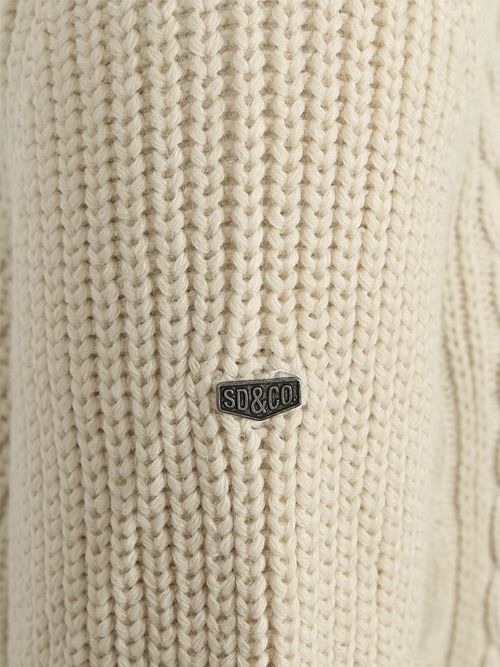 Pullover Superdry Jacob Cable con mezza zip écru Product / Detail