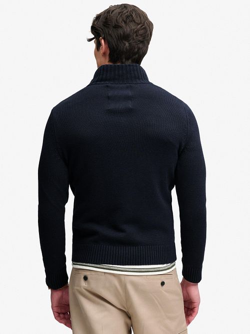 Superdry Knit Half Zip Cotton Jumper Navy Model / Achterkant