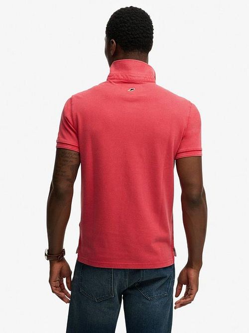Superdry Polo Pique Classic Raspberry Pink Model / Achterkant