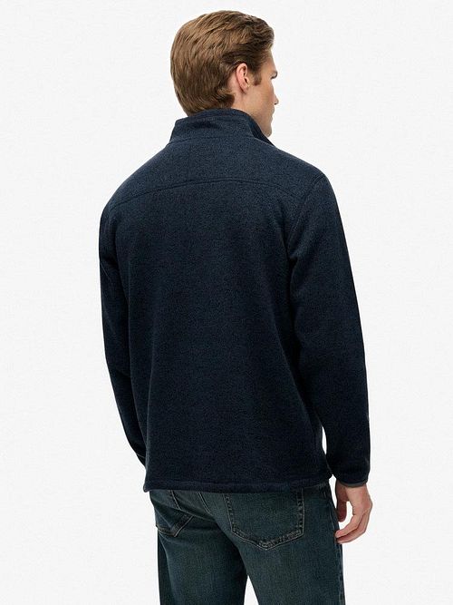 Superdry Half Zip Pullover Fleece Marineblå Model / Achterkant