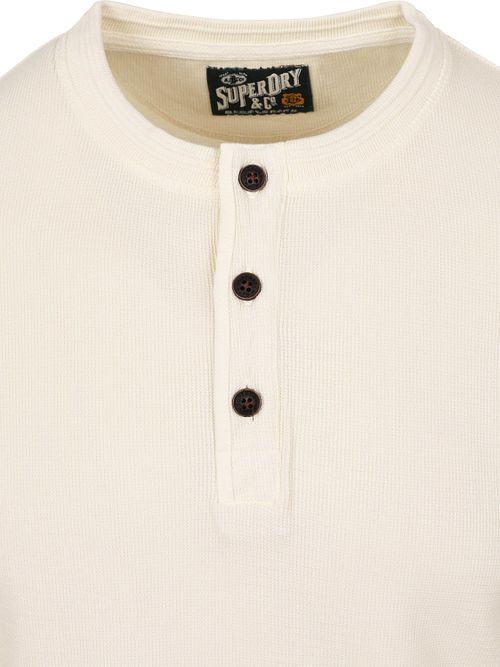 Superdry Pull Henley Texturé Écru Product / Detail