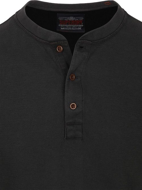 Superdry Pullover Henley Waffle Washed Anthrazit Product / Detail