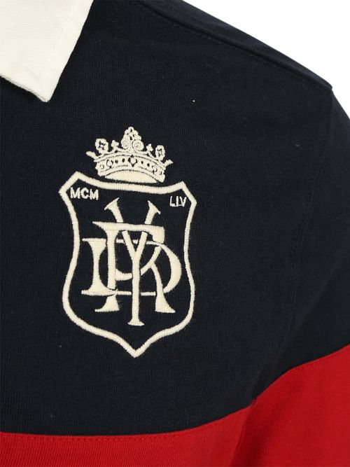 Superdry Rugby Polo Vintage Streep Navy/Rood Product / Detail