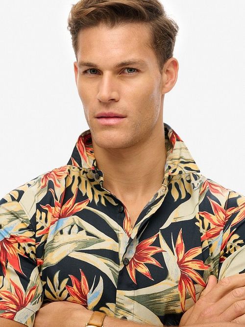 Superdry Shirt Print Hawaiian Bird of paradise Model / Detail