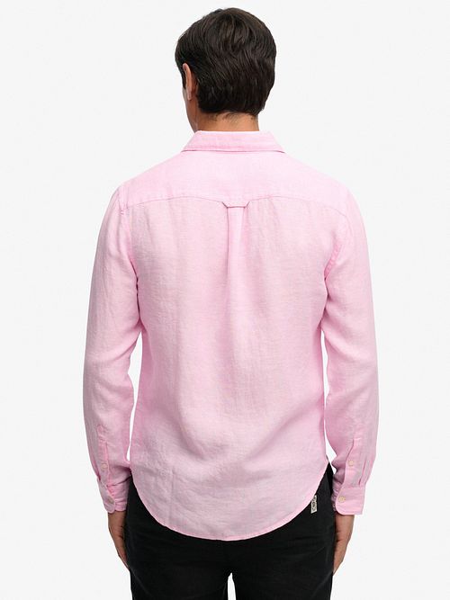 Superdry Riviera Skjorte Hør Classic Lyserød Model / Achterkant