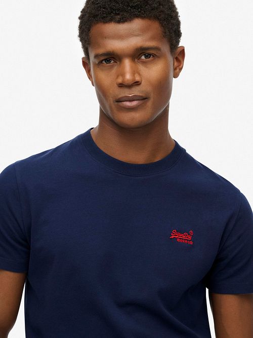 Superdry T-shirt Essential Bleu Foncé Model / Detail