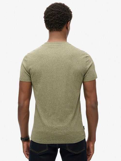 Superdry Klassisk T-skjorte Melange Oliven Model / Achterkant