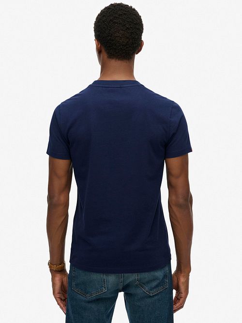 Superdry Essential T-Shirt Mørkeblå Model / Achterkant