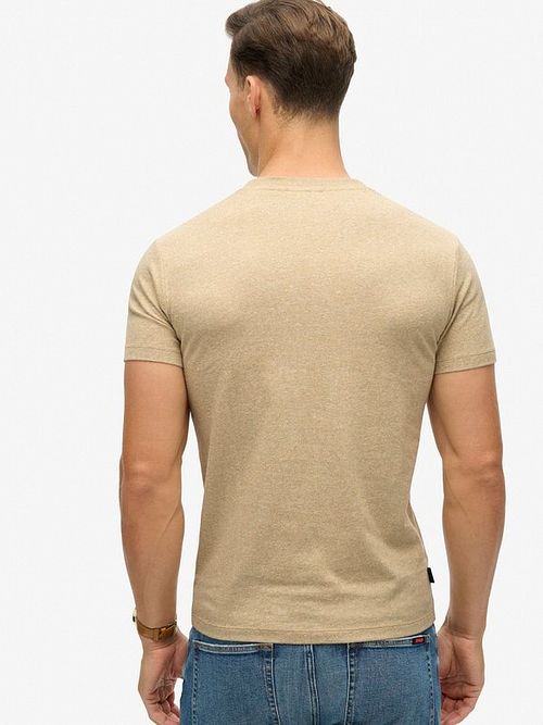 Superdry Klassisk T-shirt Melange Beige Model / Achterkant
