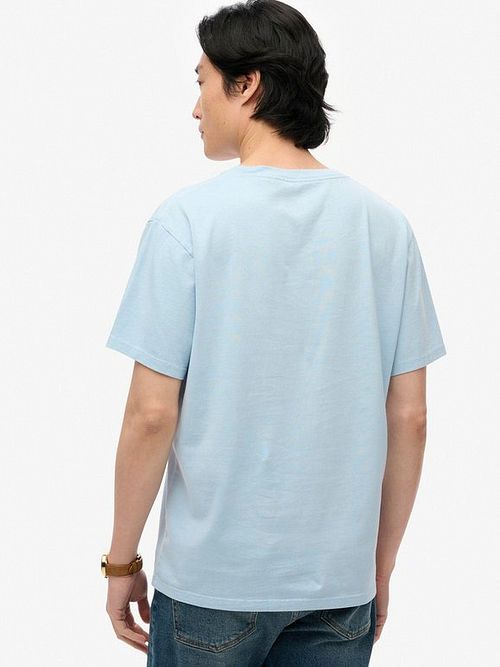 Superdry Tee Essentials Avslappnad Ljusblå Model / Achterkant