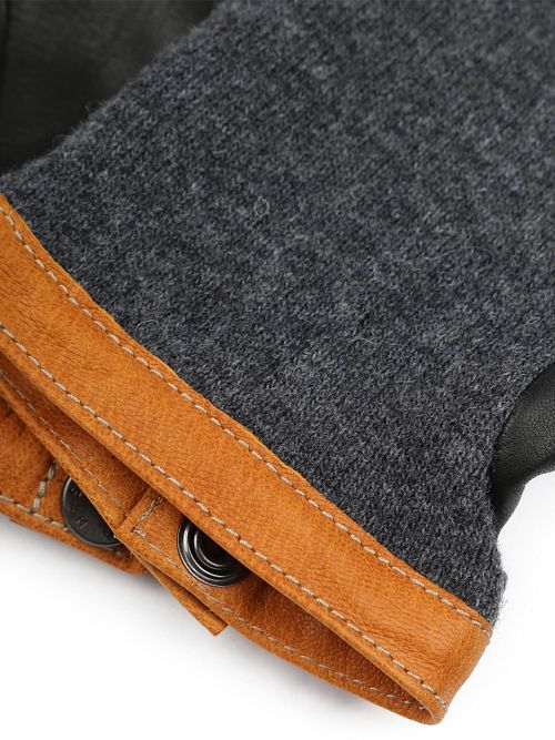 Hestra Handske i ulltrikå och läder antracit svart Product / Detail