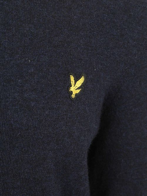 Sweter Lyle & Scott z wełny jagnięcej, z półzamkiem, granatowy Product / Detail
