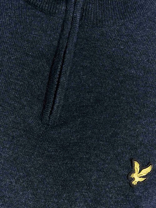 Sweter Lyle & Scott z wełny jagnięcej, z półzamkiem, granatowy Product / Detail