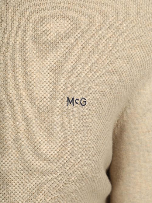 Sweter McGregor z półzamkiem i strukturalnym splotem, w kolorze beżowym Product / Detail