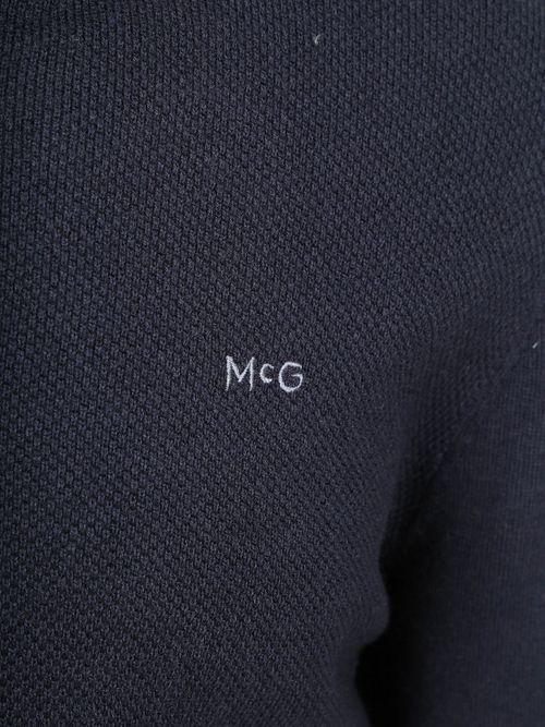 Sweter McGregor z półzamkiem i strukturalnym splotem, w kolorze granatowym Product / Detail