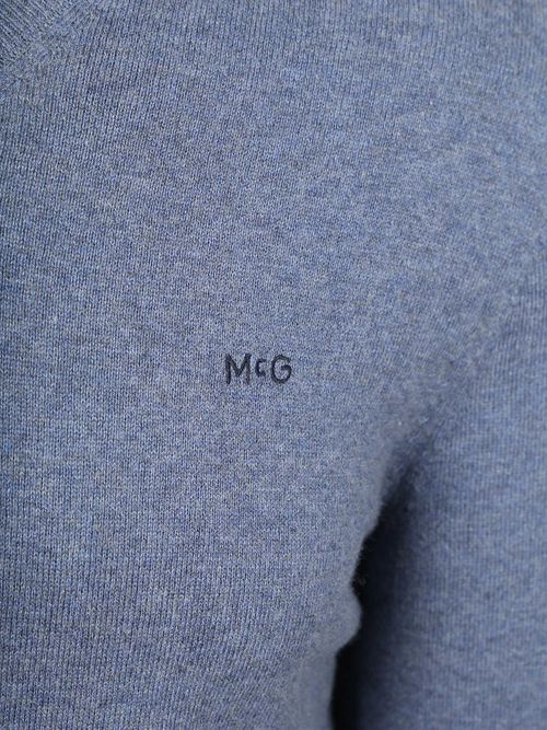 Sweter McGregor z wełną merynosów, z dekoltem w serek, w kolorze niebieskim Product / Detail