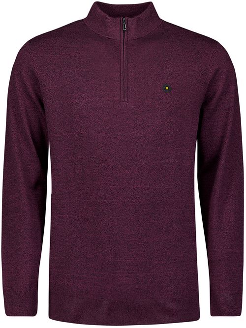 Sweter No Excess Half Zip w kolorze bordowego melanżu Product