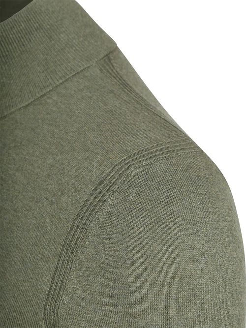 Sweter NZA Akar Melange Army z krótkim zamkiem w kolorze zielonym Product / Detail