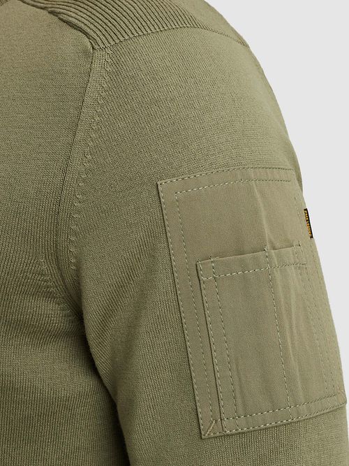 Sweter PME Legend American Classic w kolorze oliwkowej zieleni Model / Detail