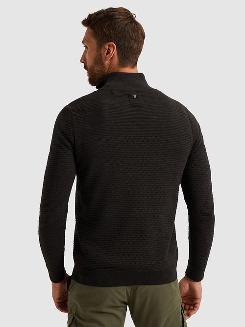 Sweter PME Legend Half Zip Structure Mouliné czarny Model / Achterkant