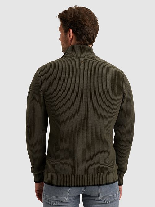 Sweter PME Legend Half Zip Structure w kolorze zielonym beluga Model / Achterkant