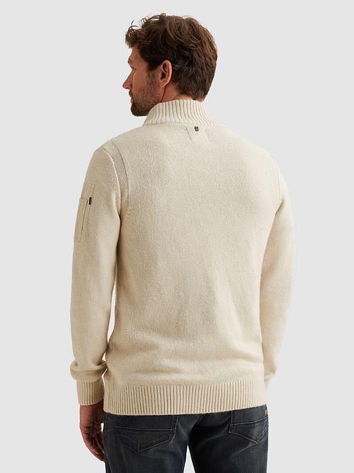 Sweter PME Legend Half Zip w kolorze ecru Model / Achterkant